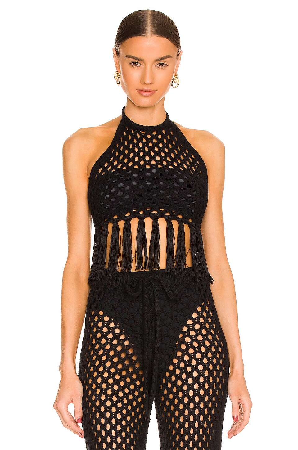 

Топ LPA Zene Fringe Halter, черный