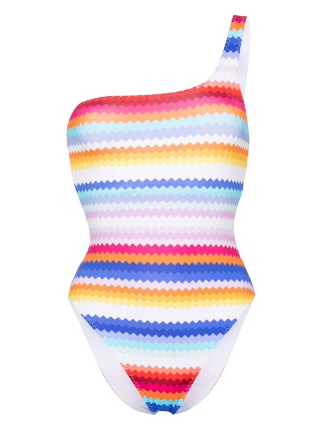 

Missoni купальник на одно плечо с узором зигзаг, белый