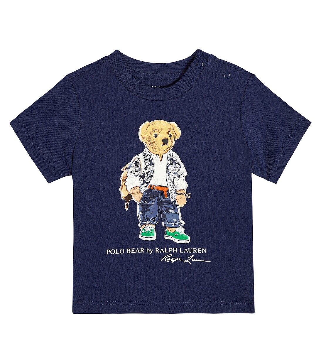 

Детская футболка-поло с мишкой из хлопка Polo Ralph Lauren Kids, синий