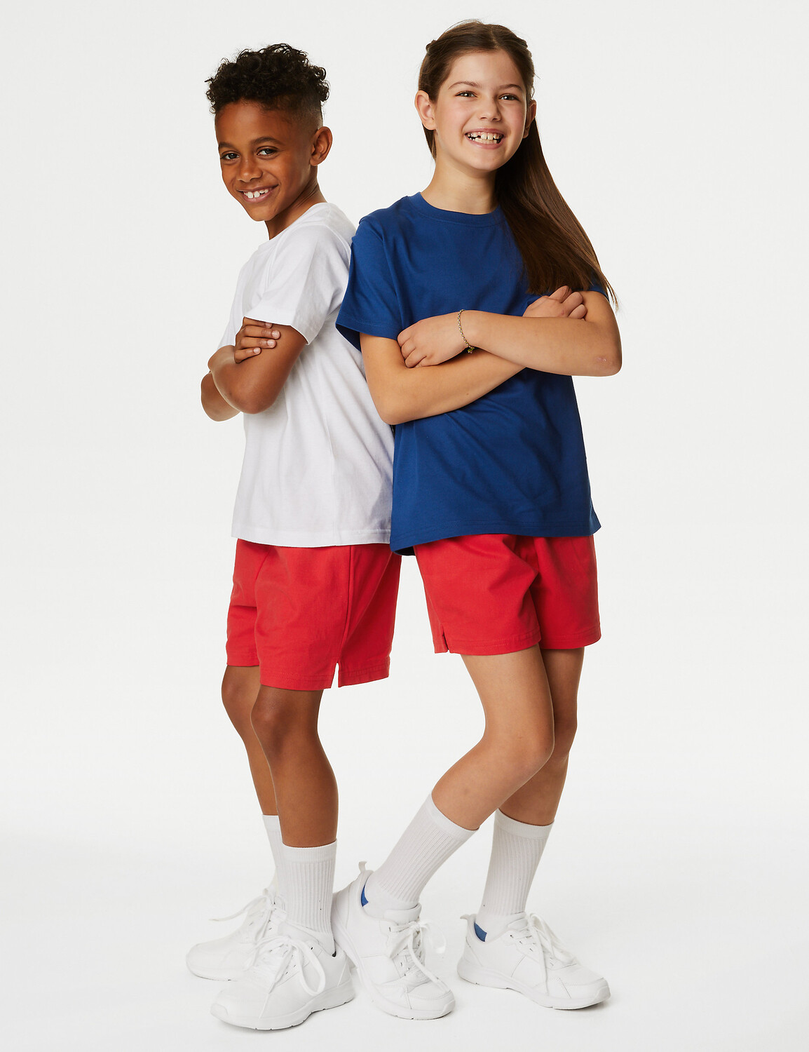 

Спортивные шорты унисекс из чистого хлопка (2–16 лет) Marks & Spencer, красный