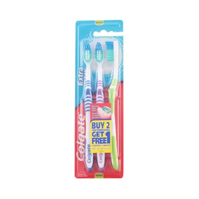 colgate зубная щетка extra clean эксперт чистоты средняя жесткость Набор косметики Pack Cepillos de Dientes Extra Clean Colgate, Set 3 productos