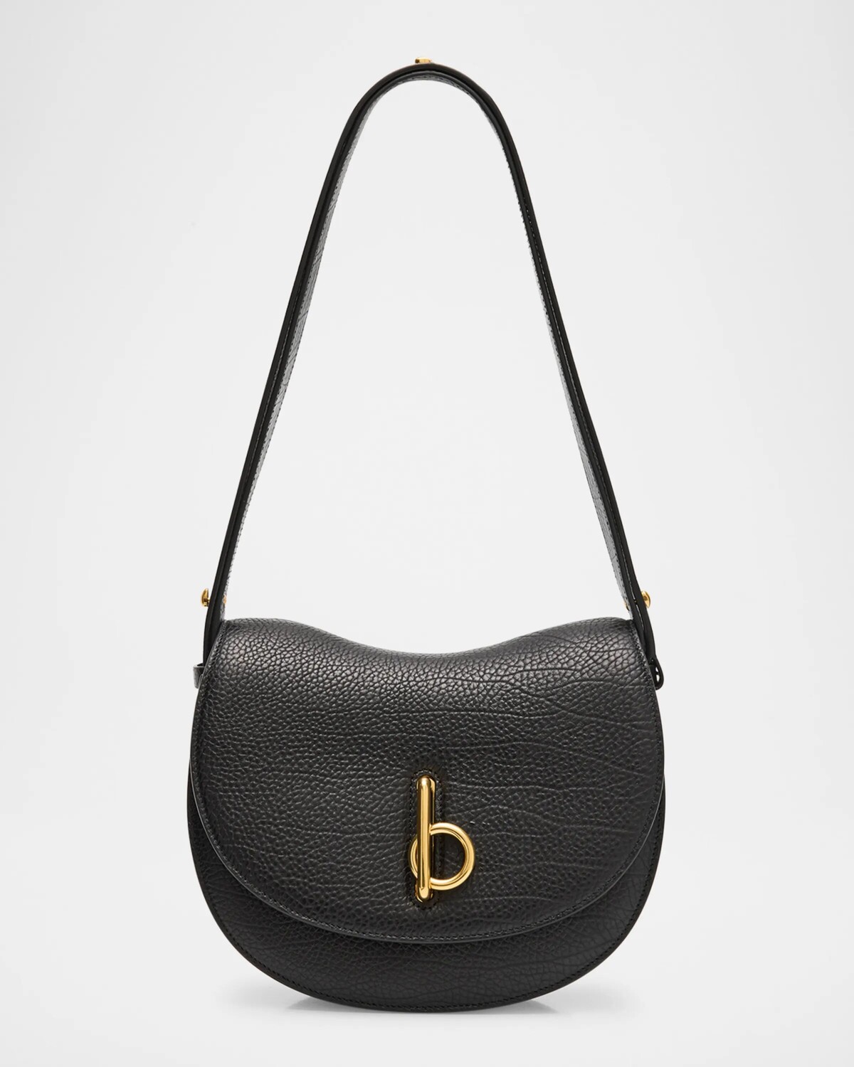 

Большая кожаная сумка через плечо Rocking Horse Burberry, черный