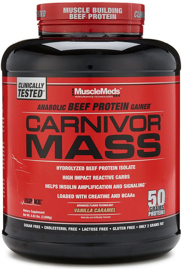 musclemeds формула для набора массы carnivor mass клубника 5 95 фунтов 2698 г MuscleMeds - Carnivor Mass, ванильно-карамельный порошок, 2688 г Inna marka