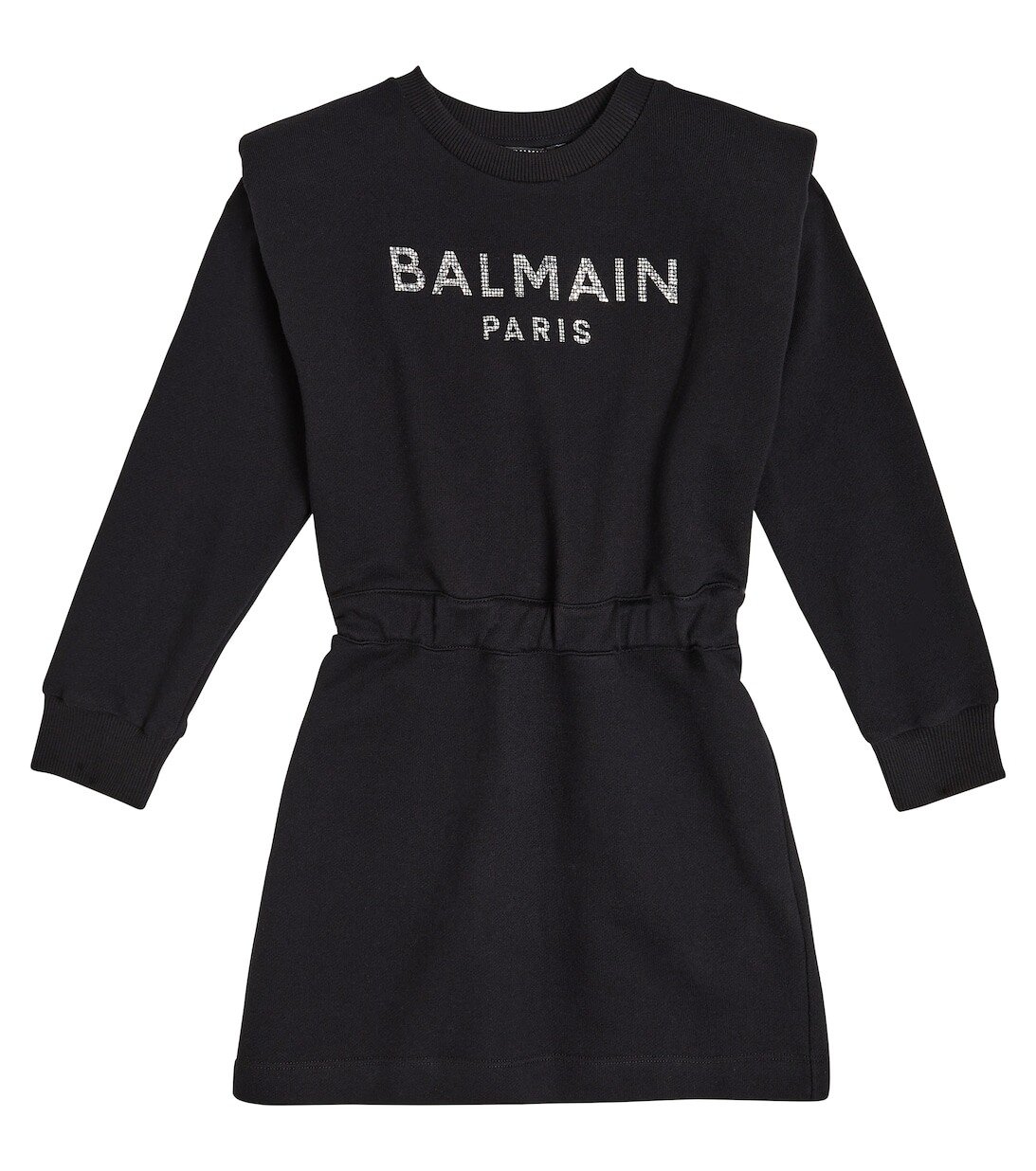 

Хлопковое платье с заклепками Balmain, черный