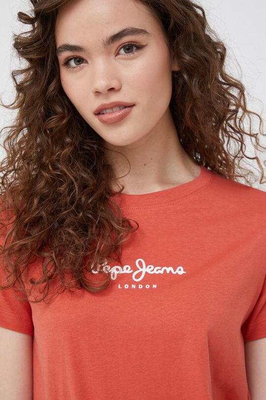 

Хлопковая футболка Pepe Jeans, розовый