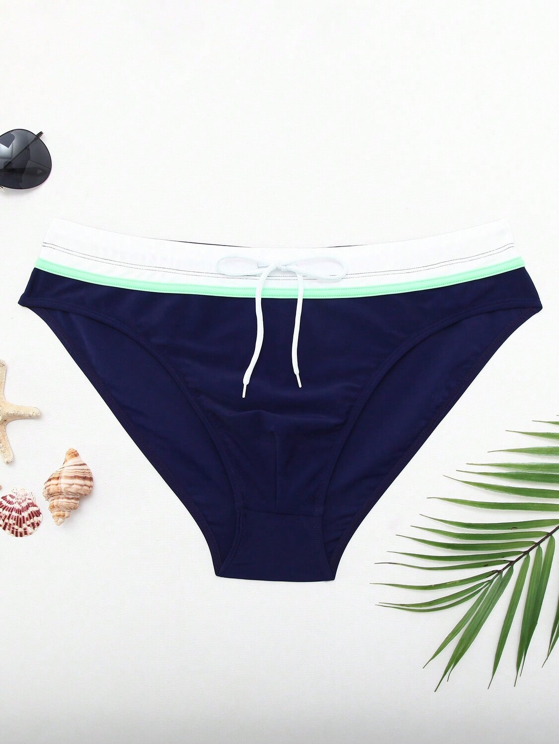 

Мужские плавки Manfinity Swimmode больших размеров с цветными блоками и завязками на талии, летние пляжные каникулы, треугольные плавки, многоцветный