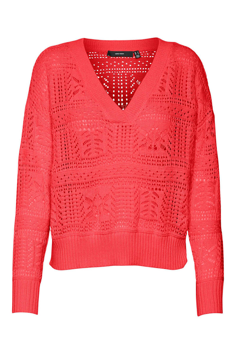 Ажурный свитер Vero Moda, красный