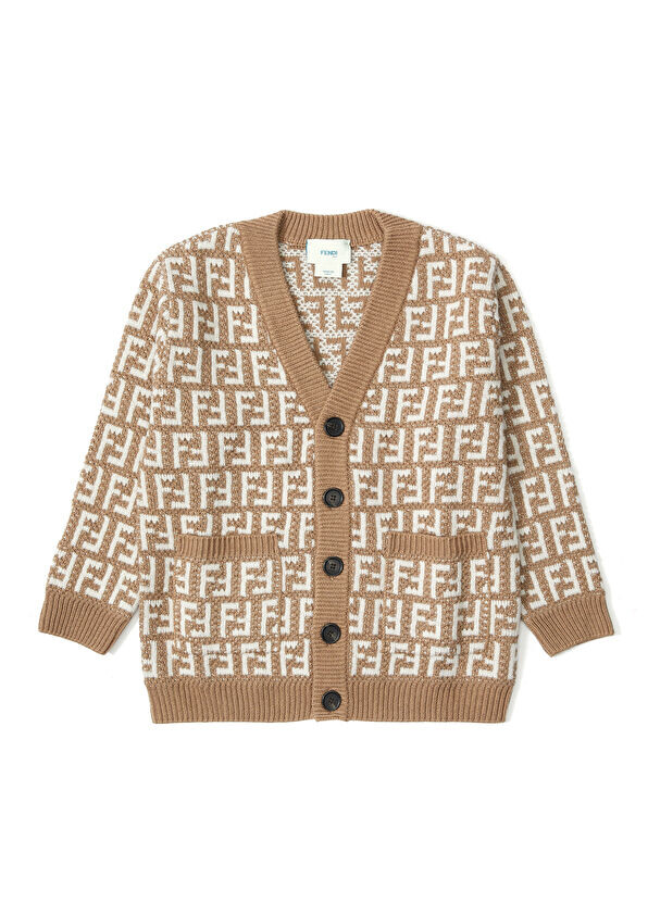 

Кардиган с логотипом Fendi, бежевый