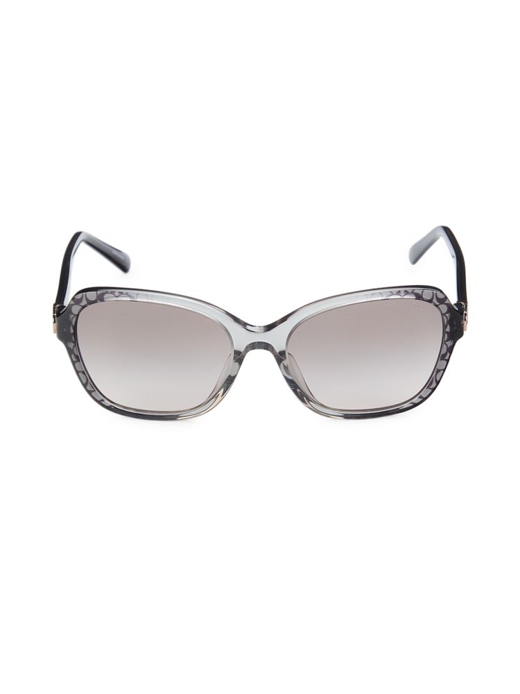 Квадратные солнцезащитные очки 56MM Coach, серый цена и фото