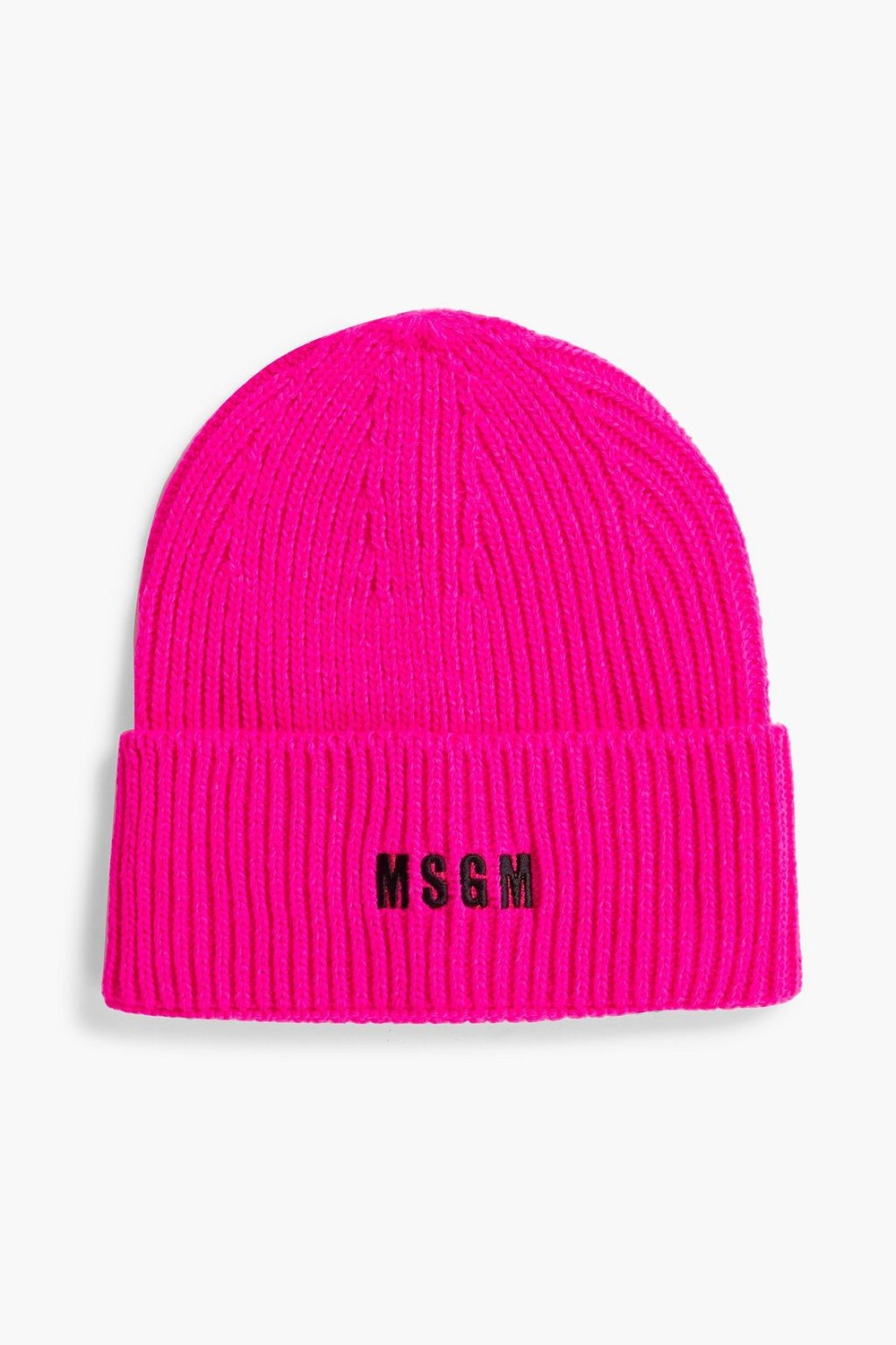 

Шапка ребристой вязки с вышивкой MSGM, розовый