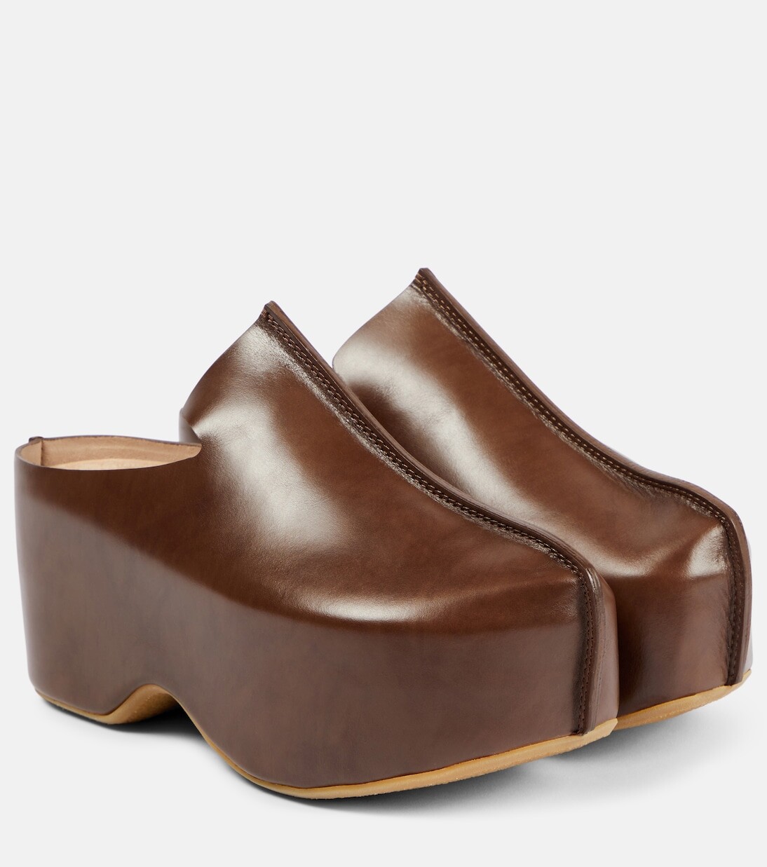 

Кожаные сабо на платформе Jw Anderson, коричневый