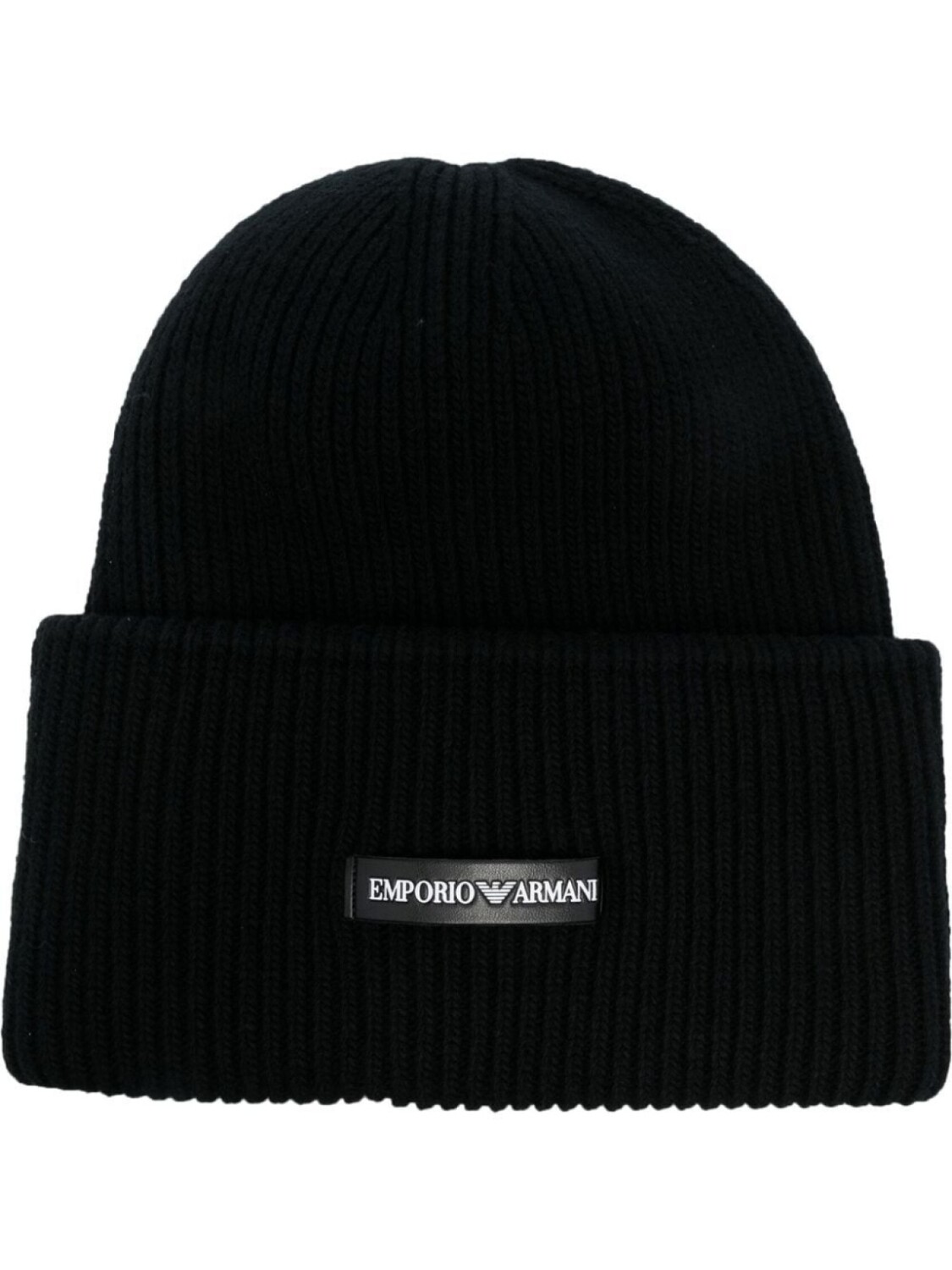 

Шапка бини с нашивкой-логотипом Emporio Armani, черный