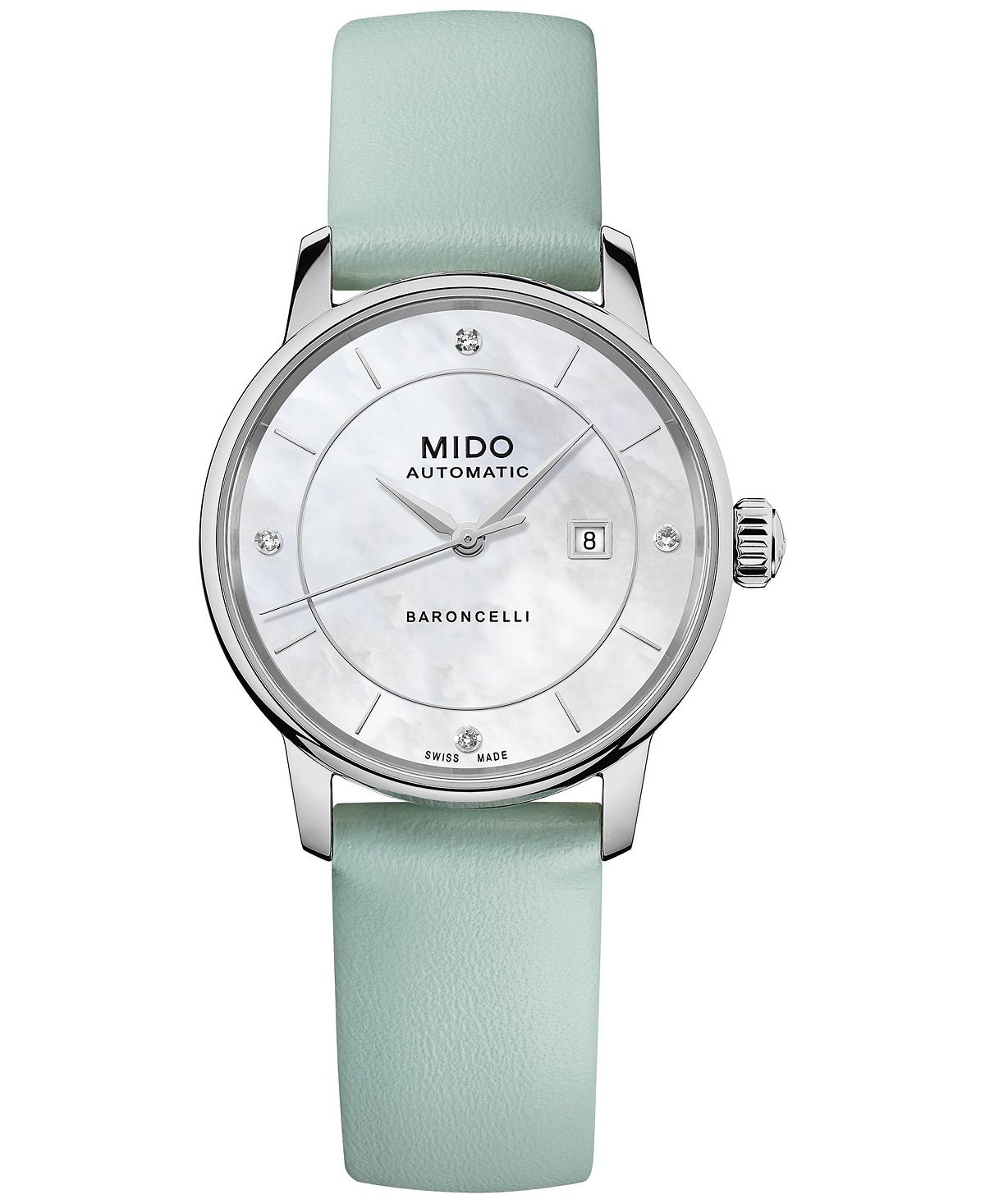 Женские швейцарские автоматические часы Baroncelli Diamond Accent со сменным кожаным ремешком, подарочный набор 30 мм Mido цена и фото