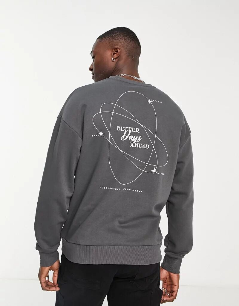 

Темно-серый свитшот оверсайз Jack & Jones Originals с принтом Better Days на спине