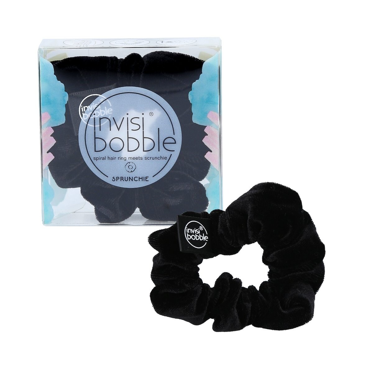 

INVISIBOBBLE, SPRUNCHIE, Бархатная резинка для волос (True Black), 1 шт