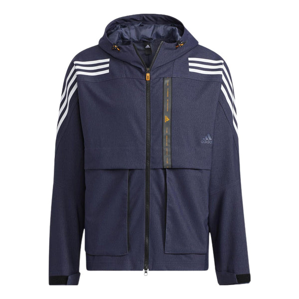 цена Куртка adidas TH DNM WVJK Sports hooded Woven Jacket Navy Blue, синий