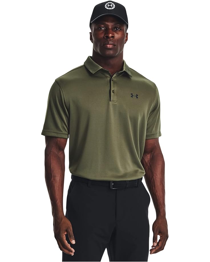 Поло Under Armour Golf Tech, цвет Marine OD Green/Black футболка с короткими рукавами ua tech under armour цвет marine od green black