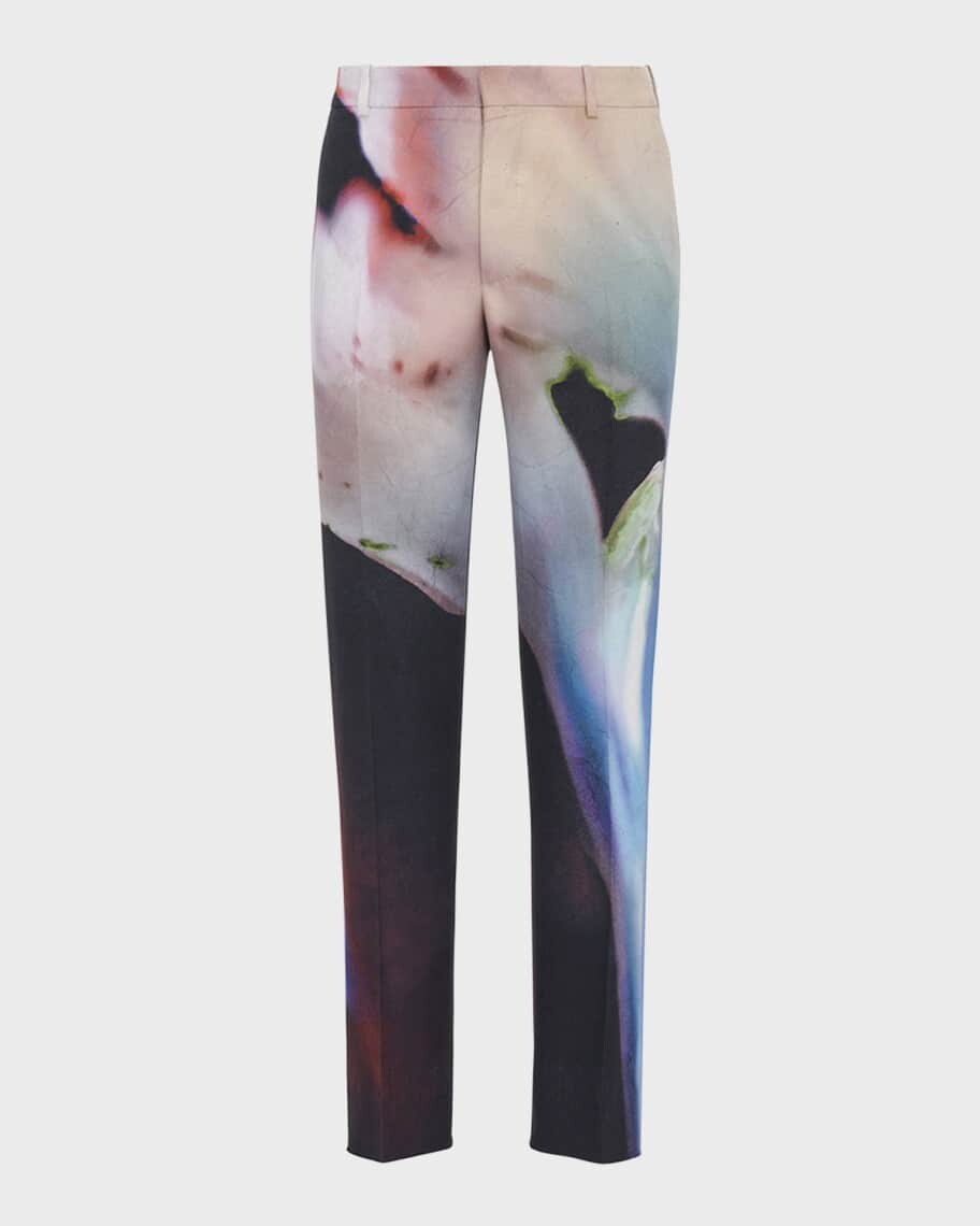 

Мужские брюки-сигареты Solarized Flower Alexander McQueen, Черный