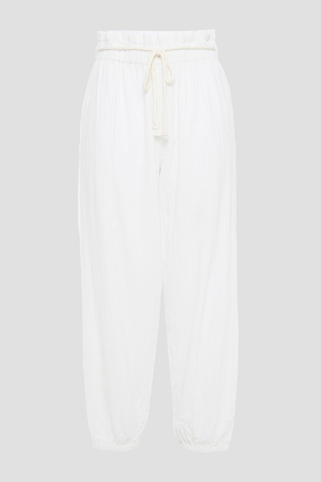 Укороченные брюки-галифе из мятой хлопчатобумажной ткани. ONIA, белый полосатые шорты из хлопчатобумажной ткани onia нави