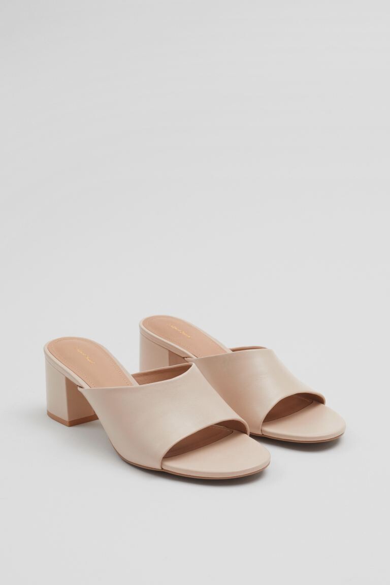 

Классические кожаные мюли H&M, бежевый