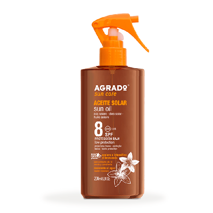 

Средство для загара aceite solar spf8 Agrado, объем 200 мл