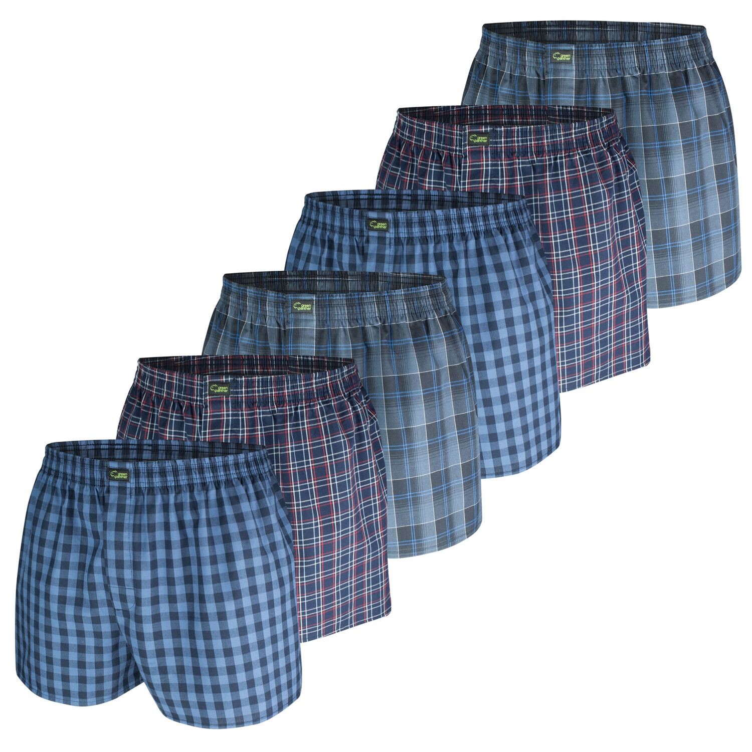 

Боксеры green panther Webboxershorts 6 шт, цвет Navy Karo, Серый