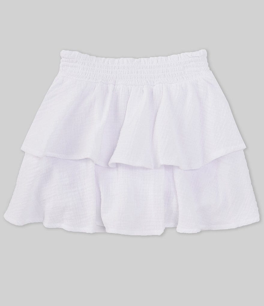 Однотонная многоуровневая юбка Xtraordinary для больших девочек 7–16 лет, белый