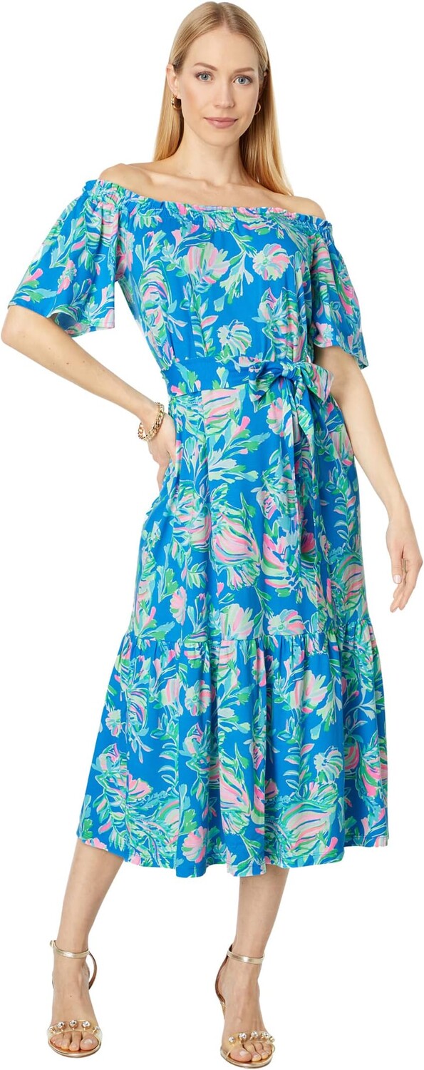 

Мерле-миди-платье Lilly Pulitzer, цвет Blue Flare Fancy Fins