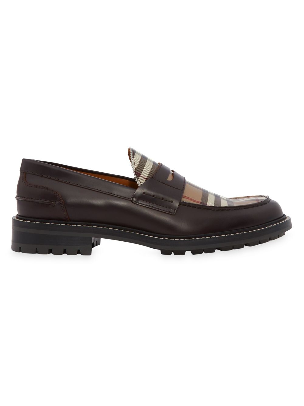 

Кожаные лоферы в клетку Fred Burberry