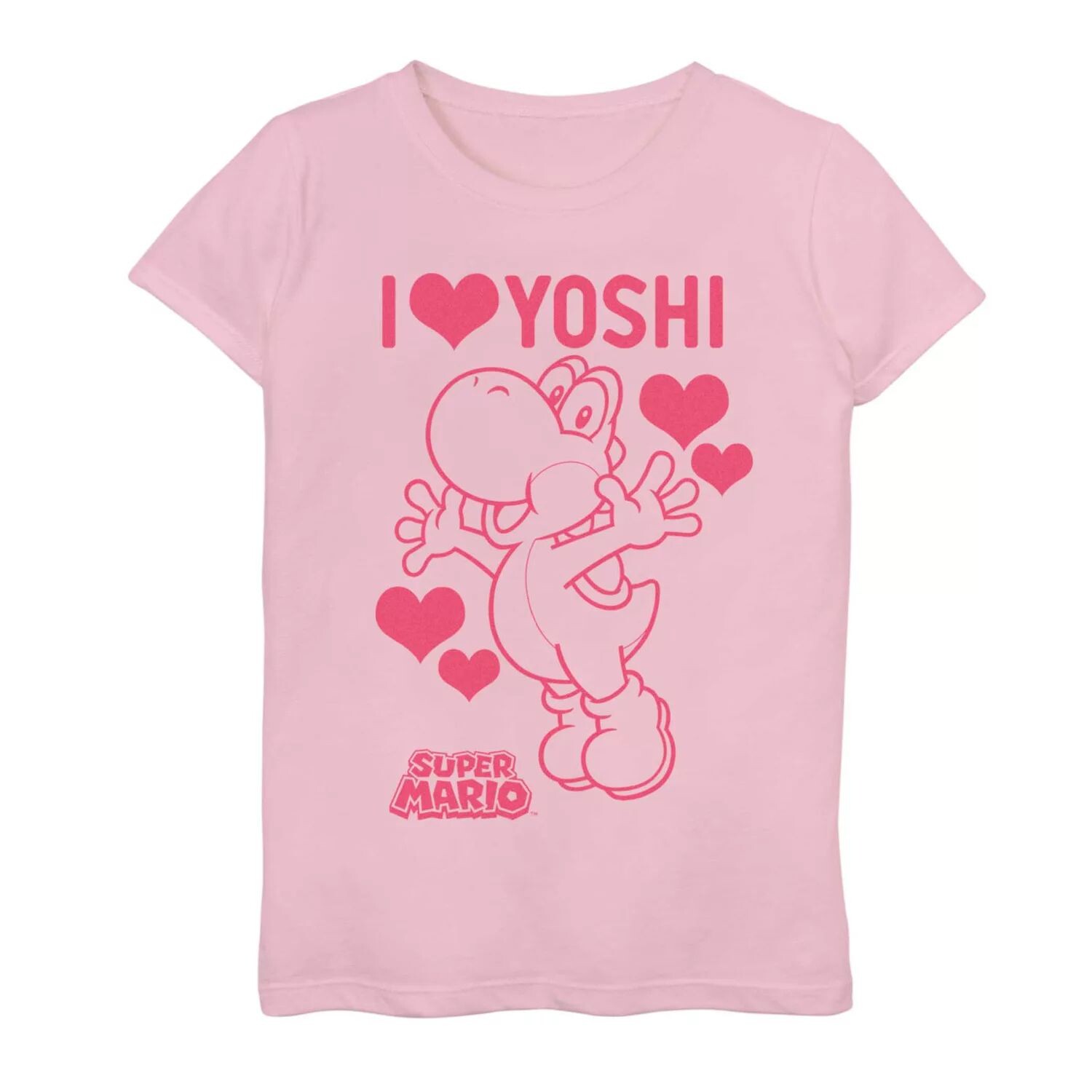 

Футболка Nintendo I Love Yoshi Hearts для девочек 7–16 лет Licensed Character