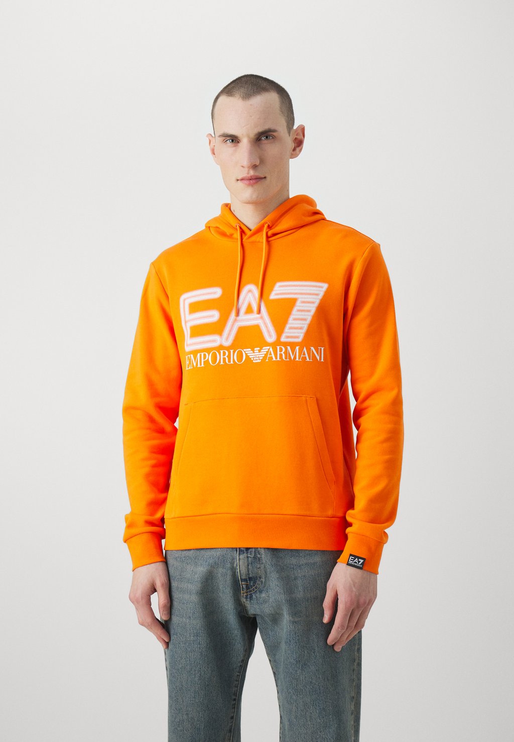 Толстовка с капюшоном EA7 Emporio Armani, оранжевый