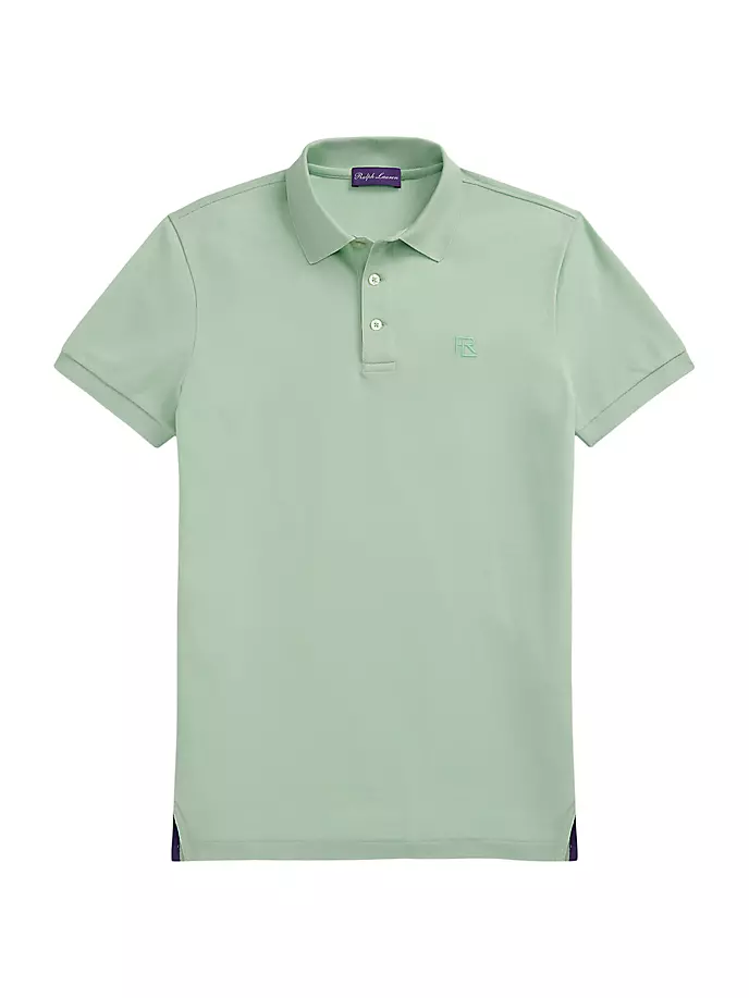 

Рубашка-поло из пике Ralph Lauren Purple Label, синий