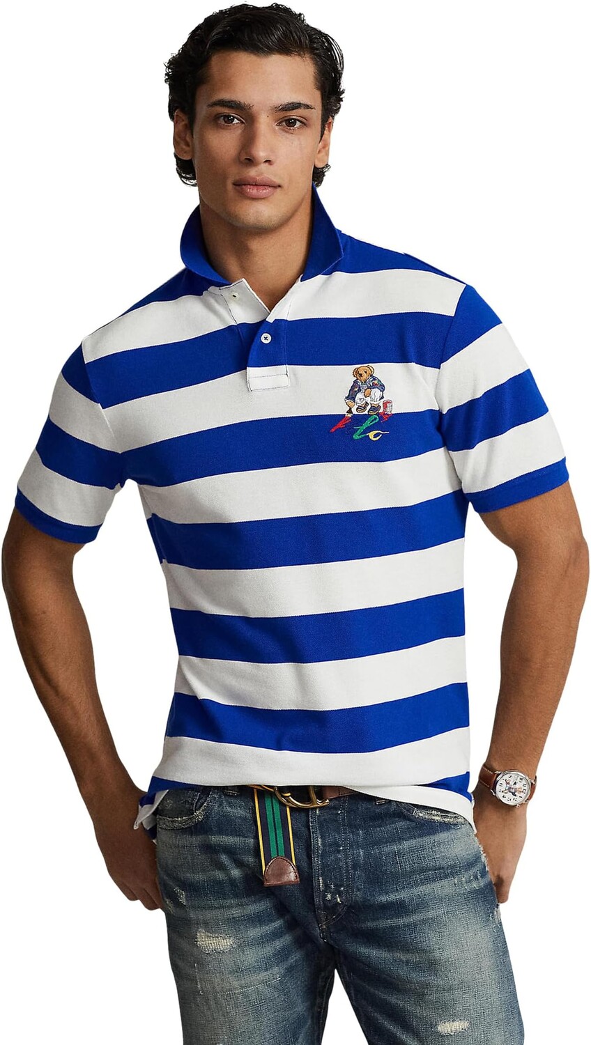 

Рубашка-поло Classic Fit Polo Bear Mesh Polo Short Sleeve Shirt Polo Ralph Lauren, цвет Sapphire Star Multi Paint Bear