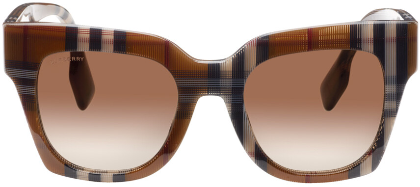 

Коричневые большие солнцезащитные очки из ацетата Burberry