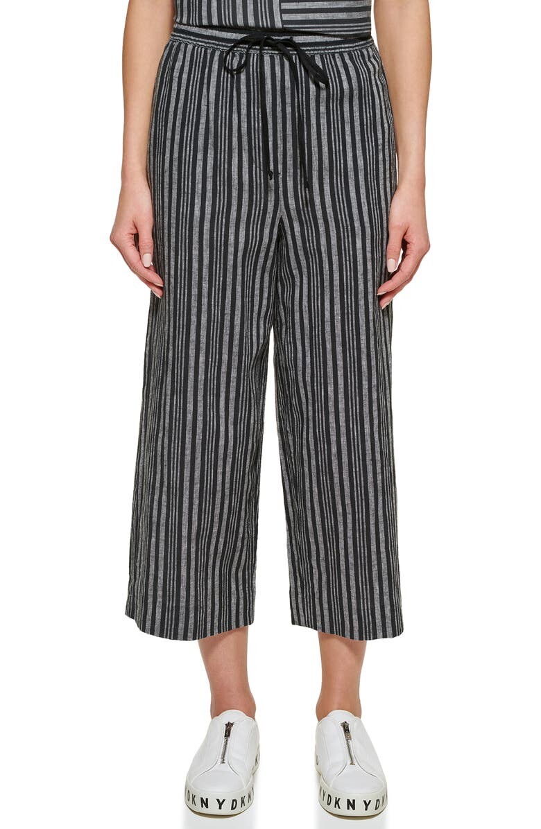 

Широкие льняные и хлопковые брюки без застежек DKNY