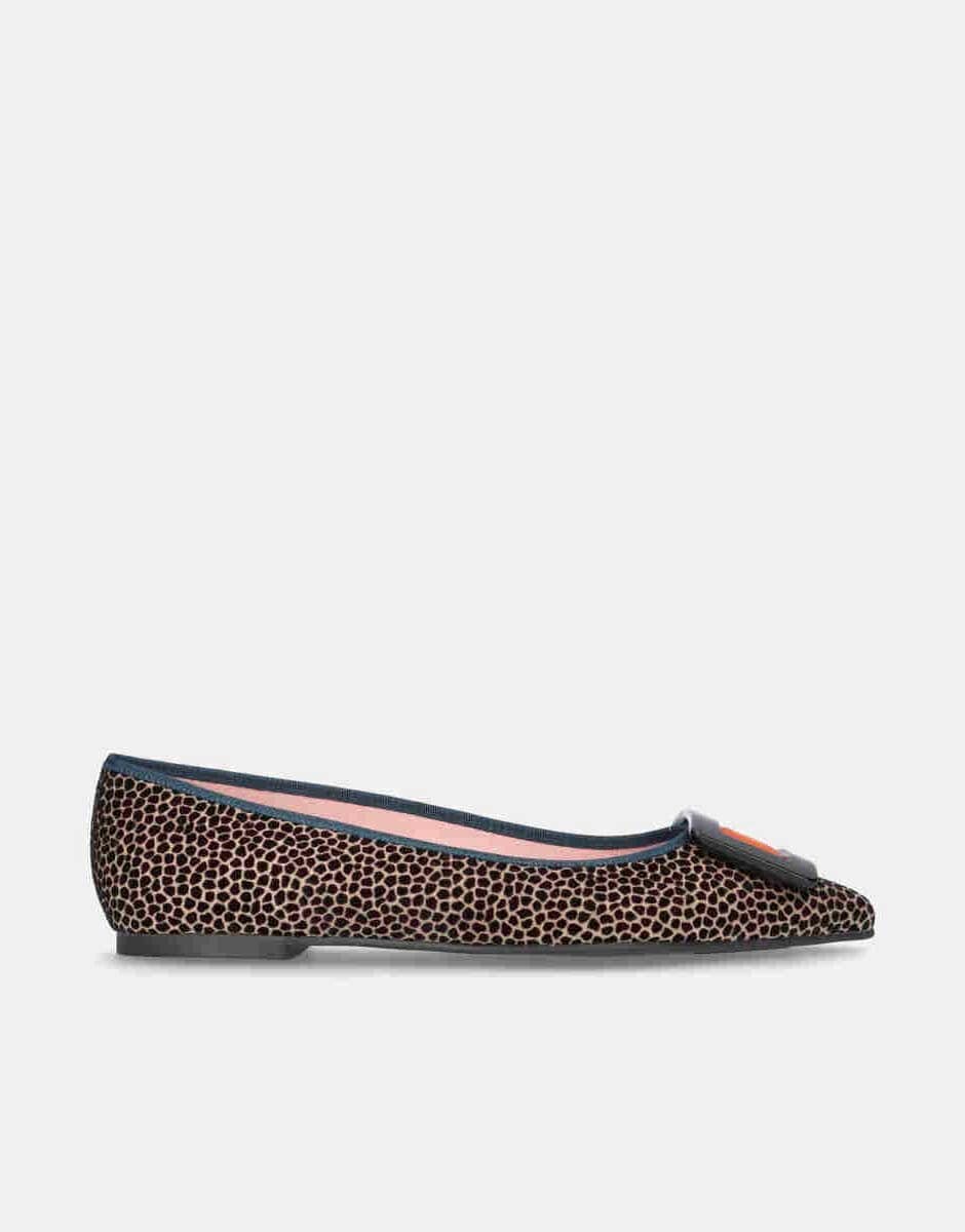 

Женские балетки с анималистичным принтом и пряжкой Pretty Ballerinas, апельсин