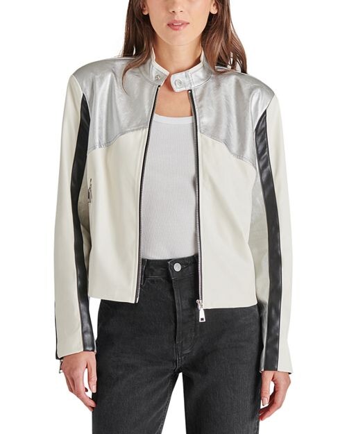 

Мотоциклетная куртка Helayna с цветными блоками STEVE MADDEN, цвет Silver