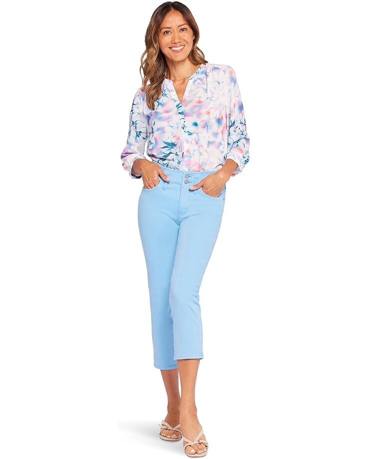 

Джинсы NYDJ Chloe Capris Hollywood Waistband Slits in Bluebell, синий