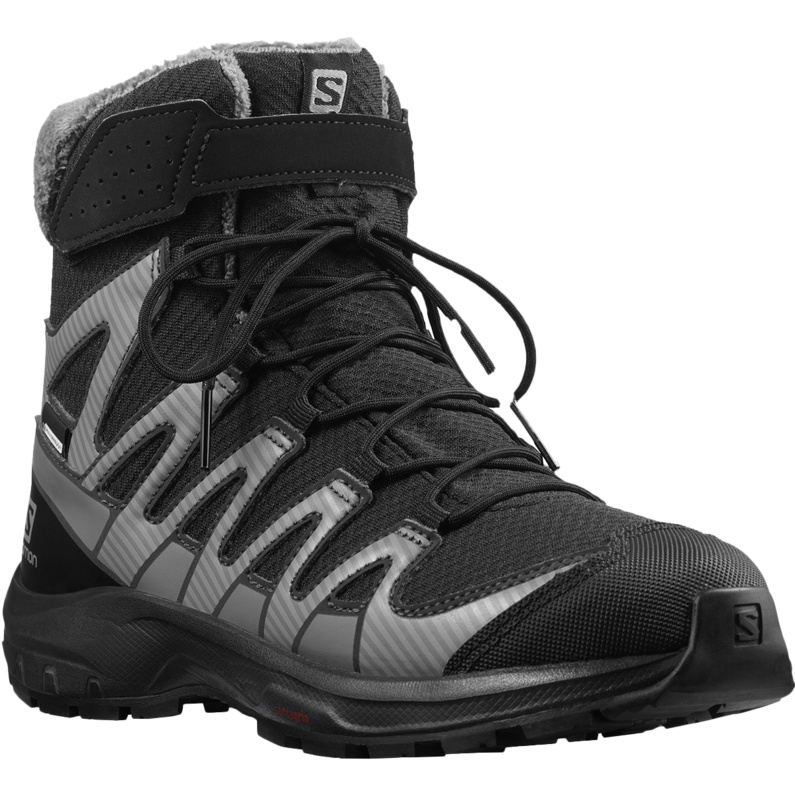 Детская зимняя обувь XA Pro V8 CSWP Salomon, черный уличные походные гетры для прогулок водонепроницаемые походные ботинки защита до щиколотки