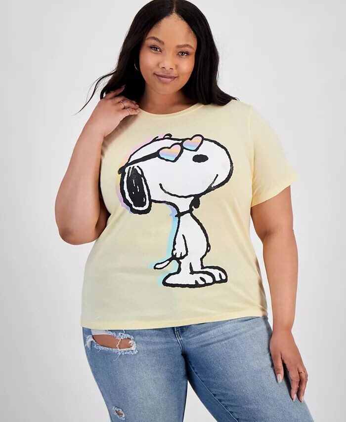 

Модная футболка больших размеров с рисунком Snoopy Grayson Threads, The Label, желтый