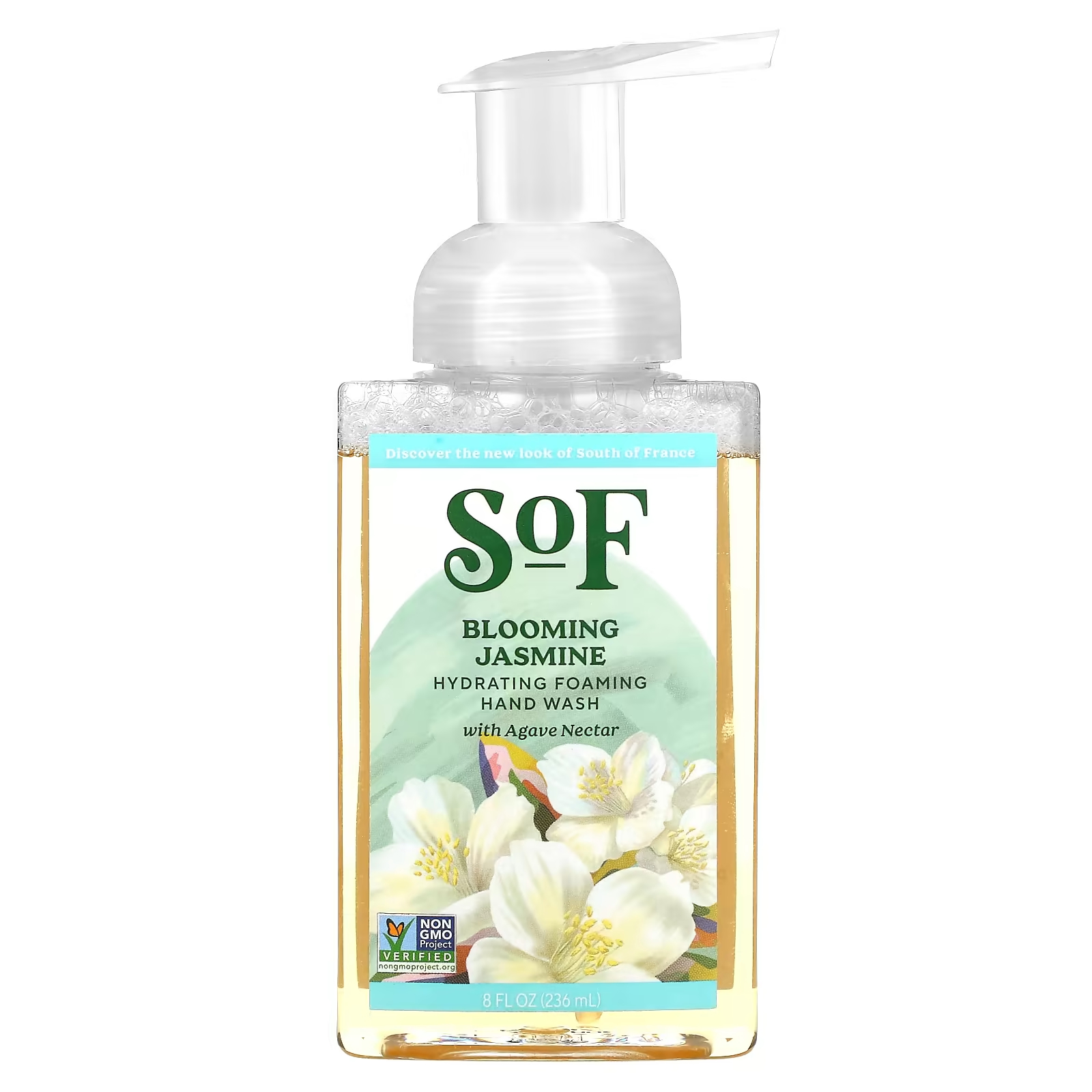 Увлажняющая пенка для мытья рук SoF с нектаром агавы и цветущий жасмин, 236 мл