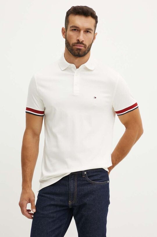 

Хлопковое поло Tommy Hilfiger, бежевый