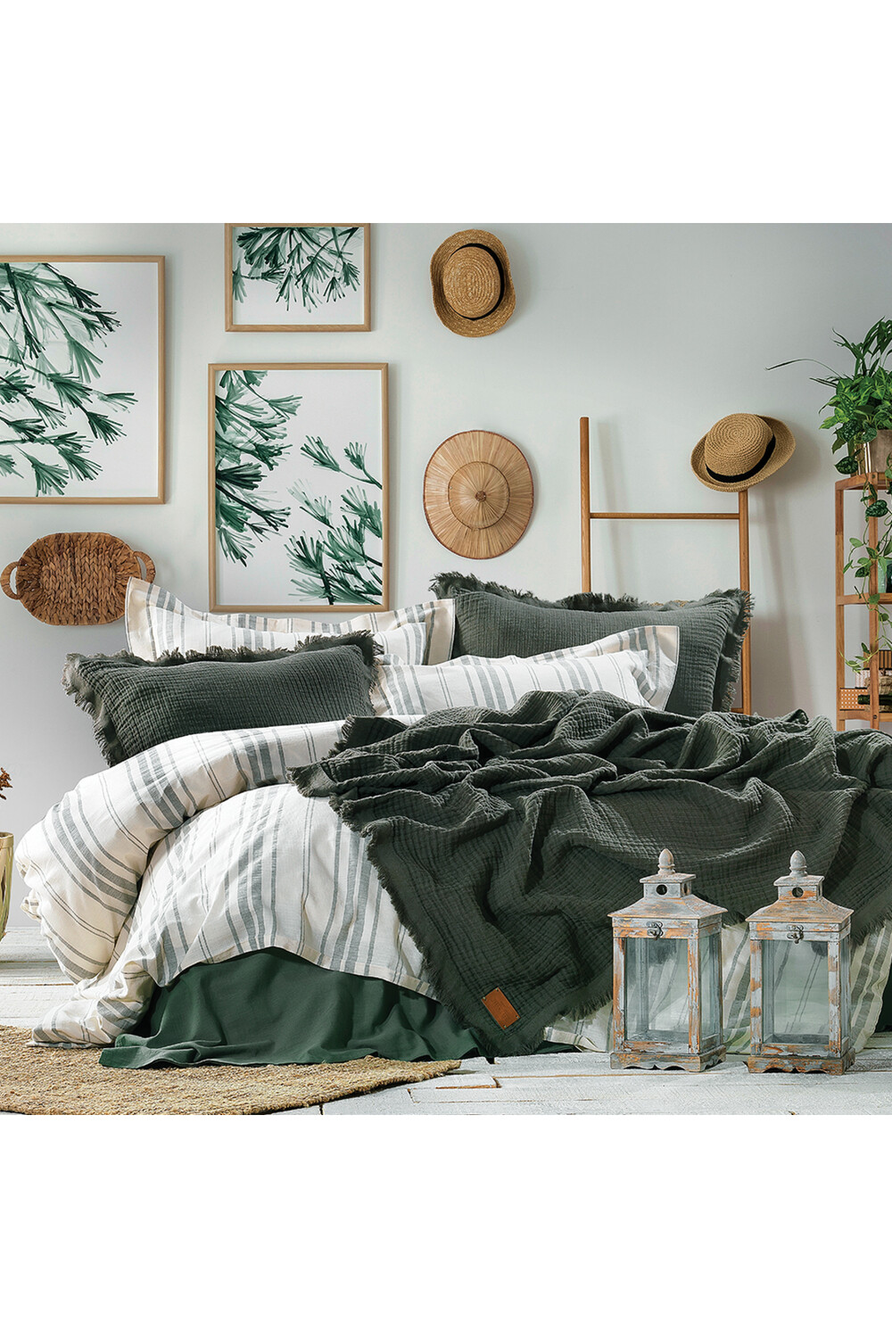 

Комплект двойных пододеяльников Zebra Casa Cleo, зеленый