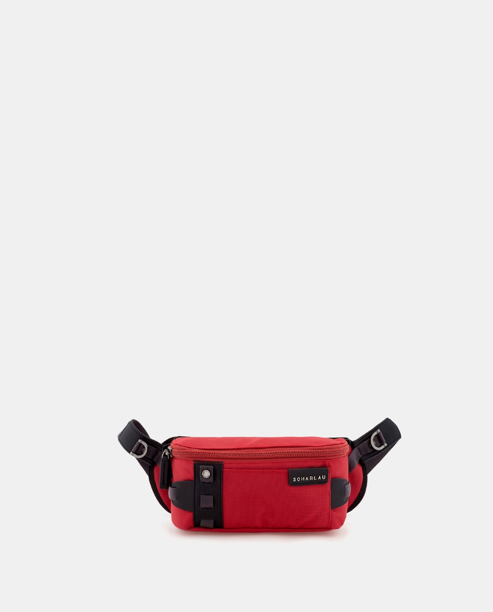 цена Мужская поясная сумка из красной комбинированной ткани Scharlau, красный