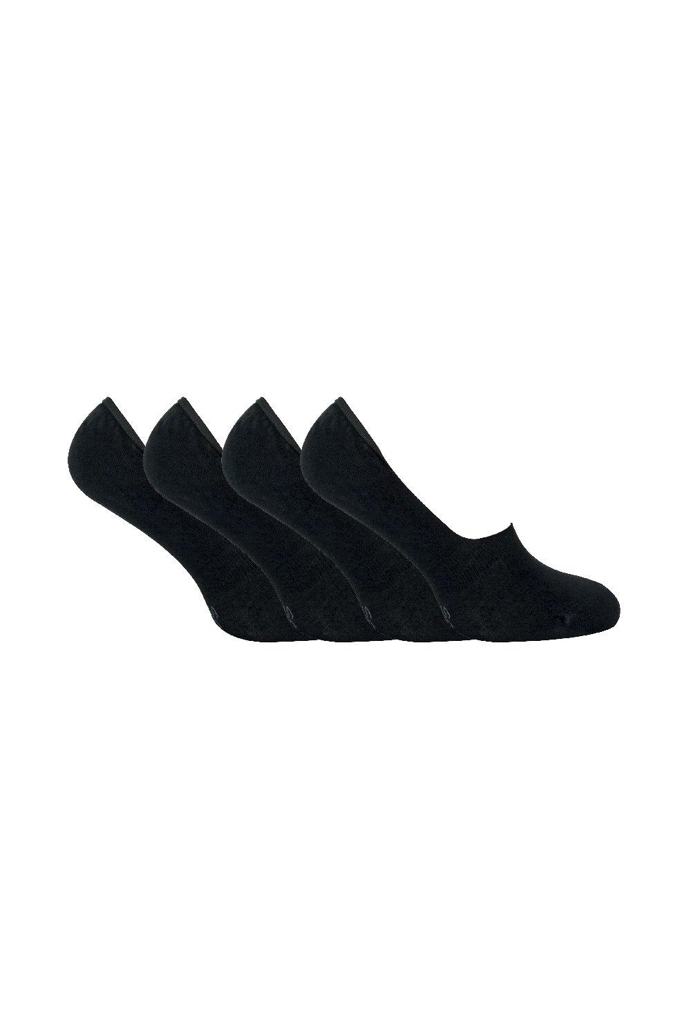4 пары бамбуковых носков-невидимок с низким вырезом и нескользящими ручками Sock Snob, черный женские низкие однотонные невидимые тренировочные носки для балерины мягкие носки башмачки