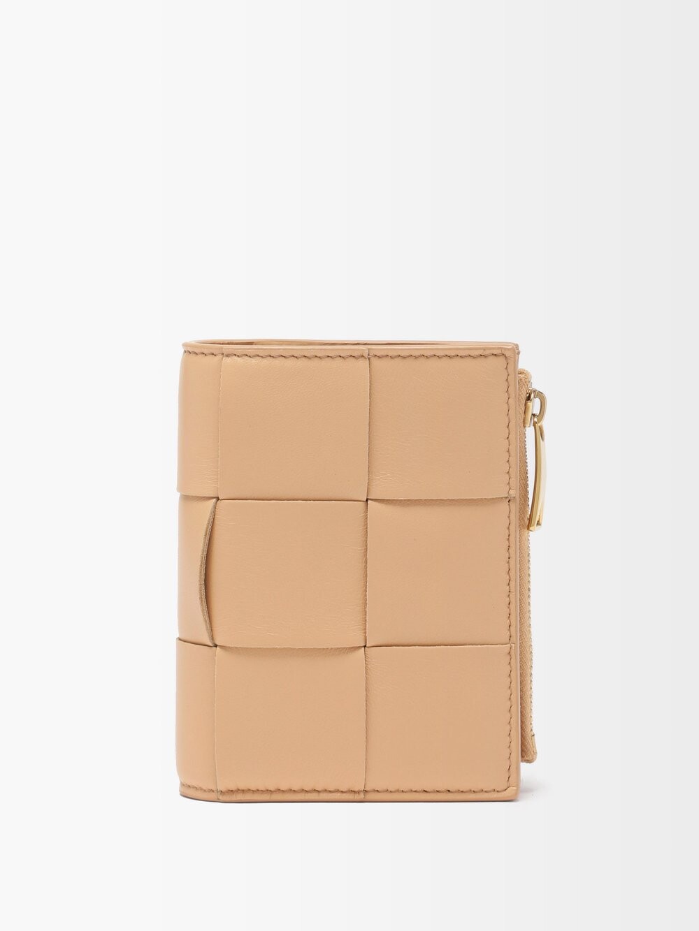 

Складной кошелек cassette из кожи intrecciato Bottega Veneta, бежевый