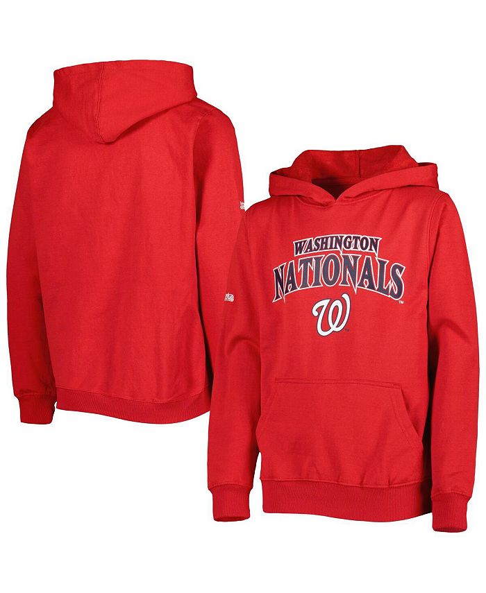 цена Красный пуловер с капюшоном на груди для мальчиков и девочек Washington Nationals Center Stitches, красный