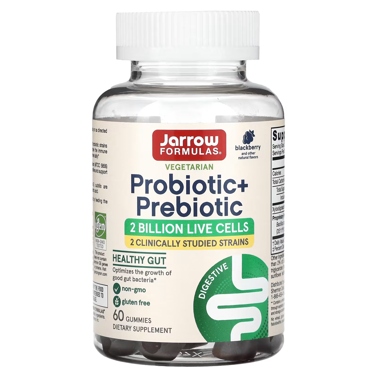 Пробиотик + Пребиотик Jarrow Formulas Blackberry 2 миллиарда КОЕ, 60 таблеток jarrow formulas пробиотик иммунный апельсин 60 жевательных таблеток