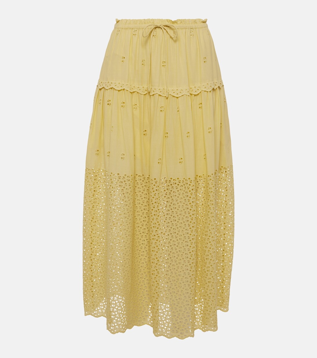 

Юбка макси Lucia из хлопковой вуали Ulla Johnson, желтый