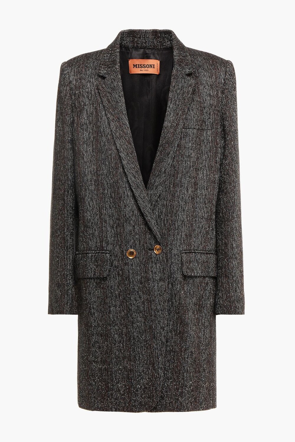 

Пальто металлизированной вязки крючком MISSONI, черный